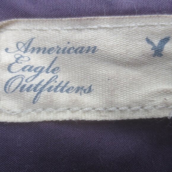 Vintage American Eagle 16" Cotton Canvas Purple Messenger Bag. - Picture 12 of 13